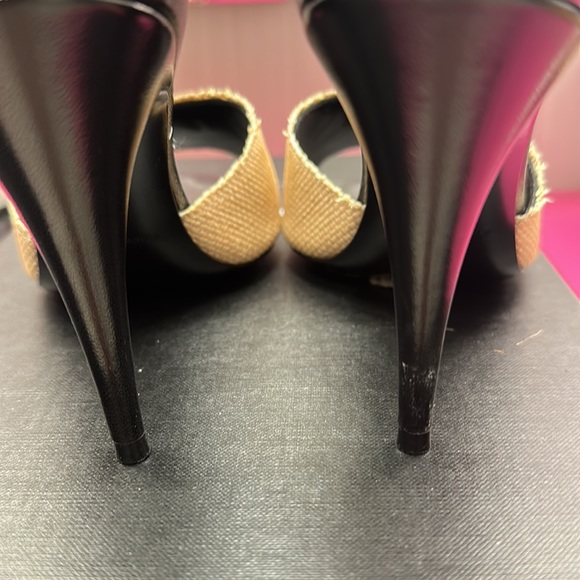 Saint Laurent la raffia and leather stiletto sandals - Picture 5 of 6